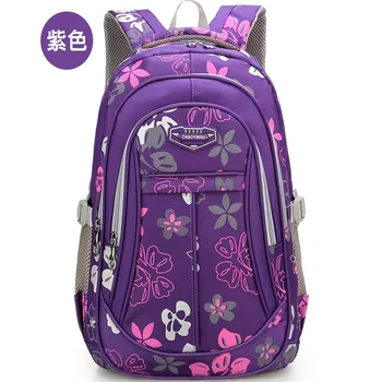 

Girls Boys Student School Backpack Large Capacity Waterproof Wear-Resistant Schoolbag Durable Floral Print Primary School Bags