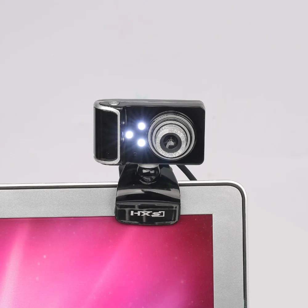 HXSJ веб-камера HD 480P 3 светодиодный широкоформатный компьютер веб-камера крышка с Veido микрофон вращающийся для ПК Youtube tv Настольный Ноутбук