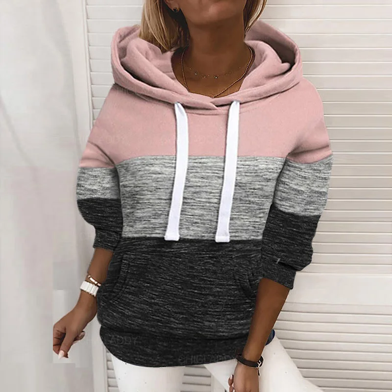 

2020 Oversize Ladies Pullovers Women Daily Hooded Printed Sweatshirt Long Sleeve Casual Pullover Hoodies Women Sweatshirts Tops