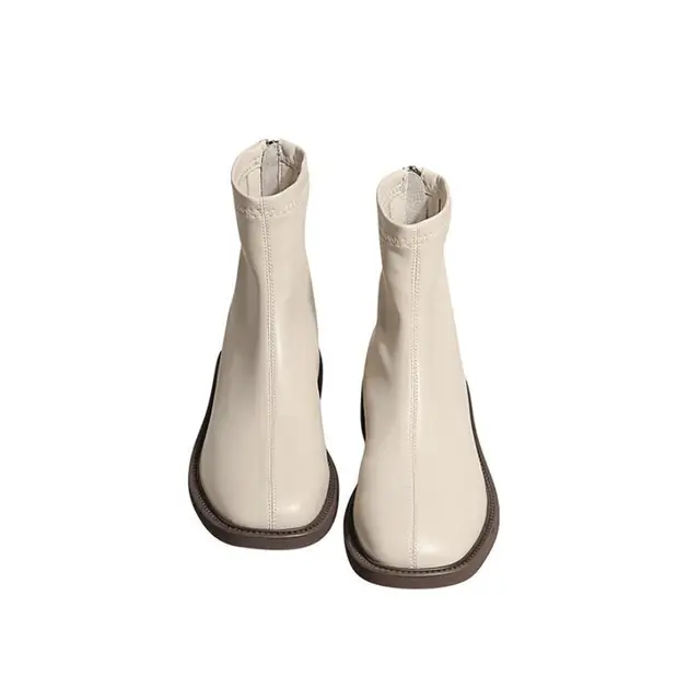 Koovan Botas cortas con cabeza de Mango para mujer, calcetines de color  crema, botines de invierno, novedad de 2021|Botas hasta el tobillo| -  AliExpress