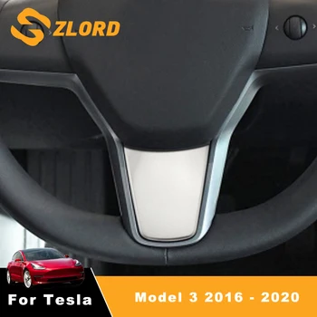 

Zlord 1Pc Interior Car Steering Wheel Decoration Sequins Cover Trim for Tesla Model 3 2017 - 2020 Accessories