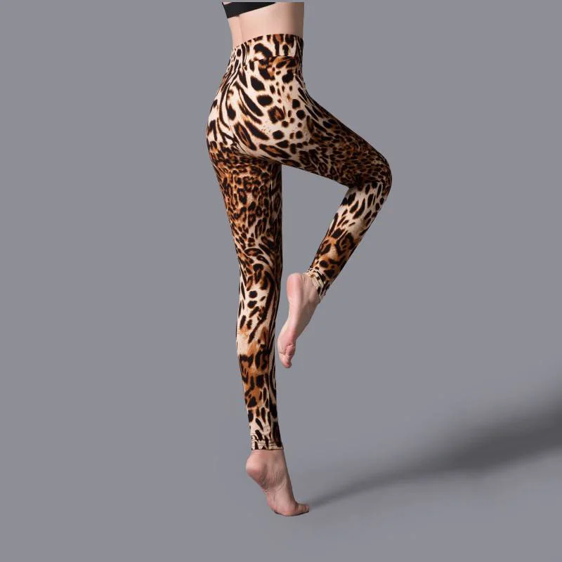 Patterned Print High Elasticity Leggings-0