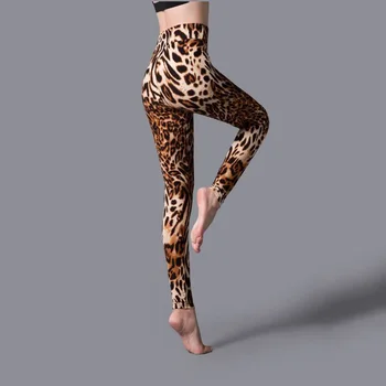 YRRETY Leggings Leopard Women Leopard Print Leggings Spring And Autumn High Elasticity Pant Leggins High