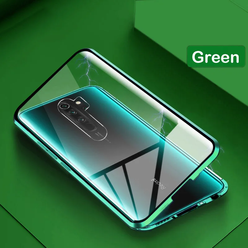 360 Полный Магнитный чехол для Xiaomi Redmi Note 8 pro note8 pro 360 Защитный чехол из закаленного стекла для Xiaomi Redmi Note 8 pro Чехол