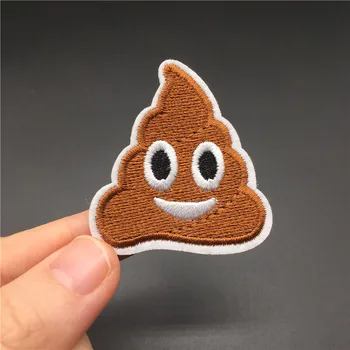

Smile Poo Size: 4.3x4.4cm DIY Patch Cloth Badges Cute Decorate Patches Sewing Iron On Ebroidered Applique For Clothes Jacket