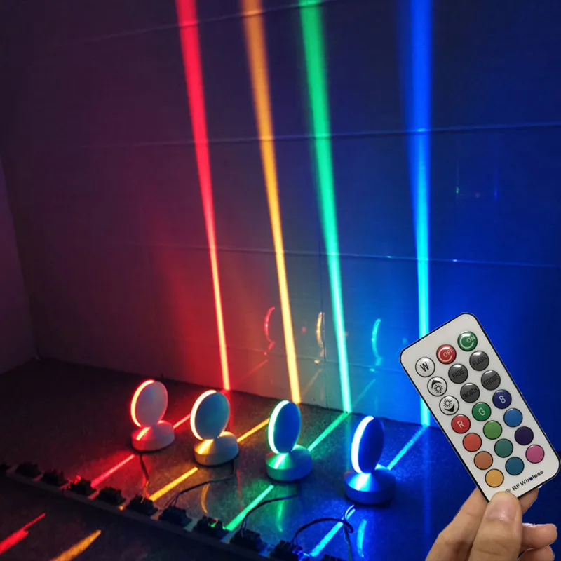 360 Degree LED Wall Light Window Sill Door Frame Wall Lamp With Remote Hotel Bar Shop Corridor Aisle 10W RGB Beam Ray Line Lamps