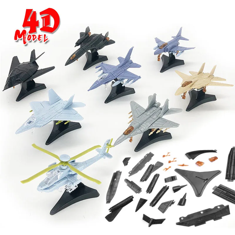 

Super Fighter Aircraft Model Assemble Building Blocks Educational Toys Military War F-22 AH-64 SR-71 Toy Model for Children 1PCS
