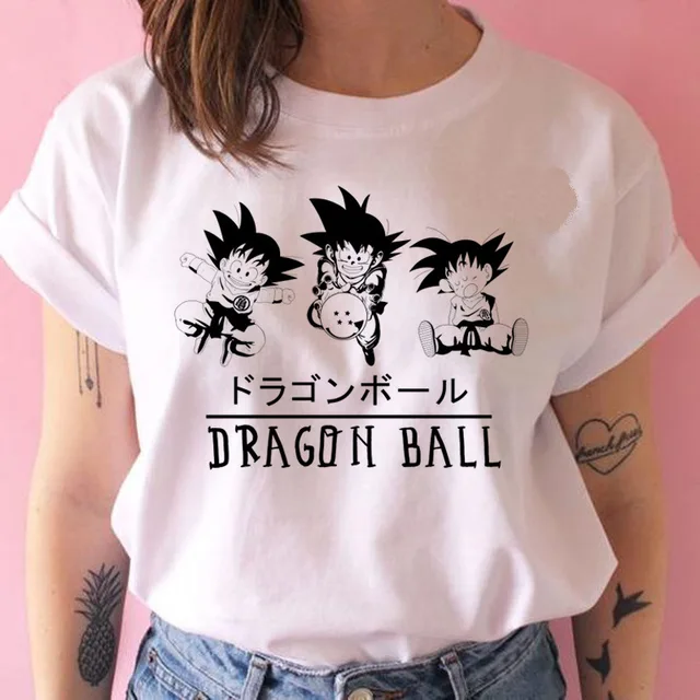 New Anime Dragon Ball Kawaii Funny Woman T-shirts Cartoon Shirt Harajuku T-shirt Ullzang Graphic Tshirt Fashion Top Tees Female 14
