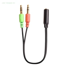 300PCS LOT 3 5MM Extension Earphone Headphone Audio Splitter Cable Adapter Female to 2 Male wholesale AUX cable Free Shipping