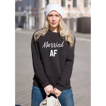 

ONSEME Black Hoodie Married af Sweatshirt Wifey Gift Sweat Femme Fall Sweetshirt Aesthetic Hoodie Womens Clothing sweatsuit S-66