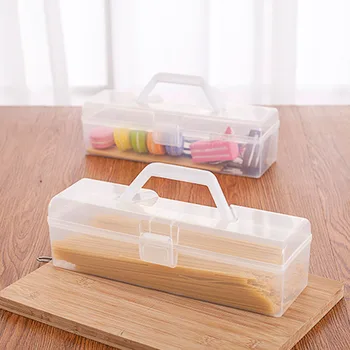 

Transparent Tote Noodle Food Preservation Storage Box Plastic Chopsticks Tableware Storage Bin Case Organizer Kitchen Supplies