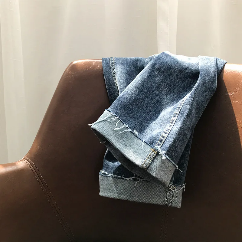 2019 autumn wear jeans woman new Korean version of the thin thin wild mom jeans retro loose womens jeans straight women jeans