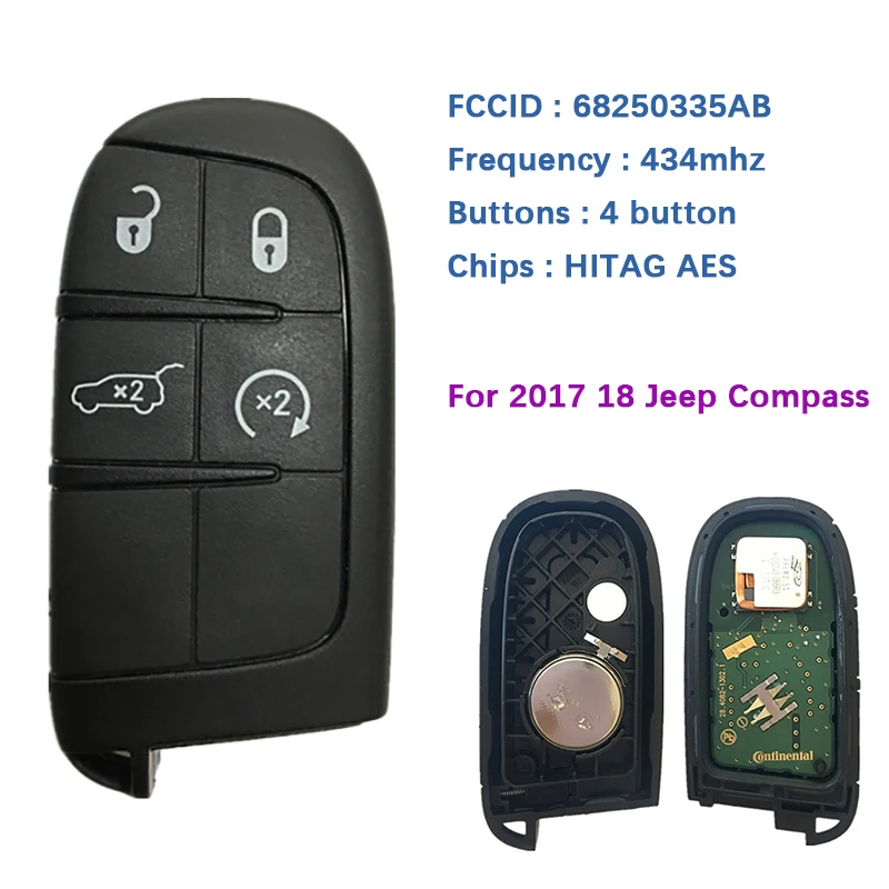 Cn086029 Original 4 Button Smart Car Key For 2018 Jeep Compass With