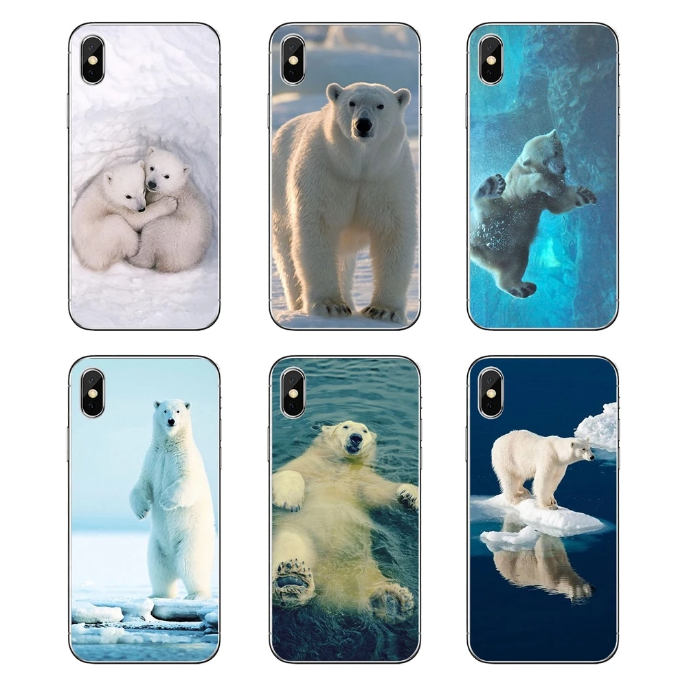 For Samsung Galaxy Note 8 9 S9 S10 A8 A9 Star Lite Plus A6S A9S Soft Transparent Shell Covers Polar bear in the shore of Alaska |