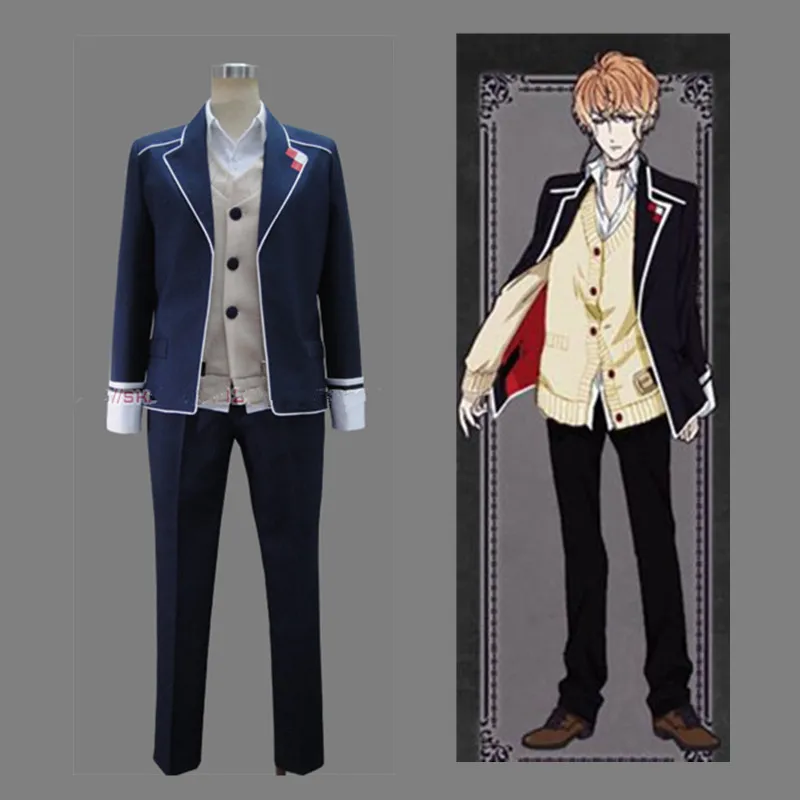 Аниме DIABOLIK LOVERS Sakamaki Shu Косплей Костюм Школьная форма костюмы ежедневный костюм на