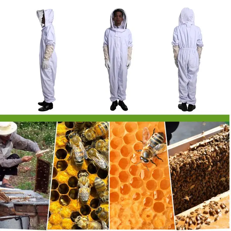Одежда из хлопка для пчеловодства, перчатки с капюшоном, шапка, куртка для пчеловодов, перчатки для пчеловодства, защитный костюм для кормления насекомых