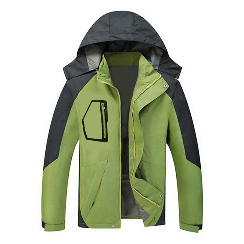 Зимняя куртка мужская водонепроницаемая куртка с капюшоном на молнии ветрозащитная теплая Однотонная легкая модная мужская куртка Верхняя спортивная одежда - Цвет: 02 green