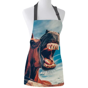

Kitchen Apron Funny Animals Horse Sleeveless Aprons for Woman Adults Children Canvas Home Bib Cooking Cleaning Tools