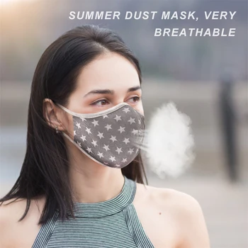

Summer Refreshing Thin Mask Unisex PM2.5 Filter Mouth Mask Reusable Washable With Activated Carbon Filter