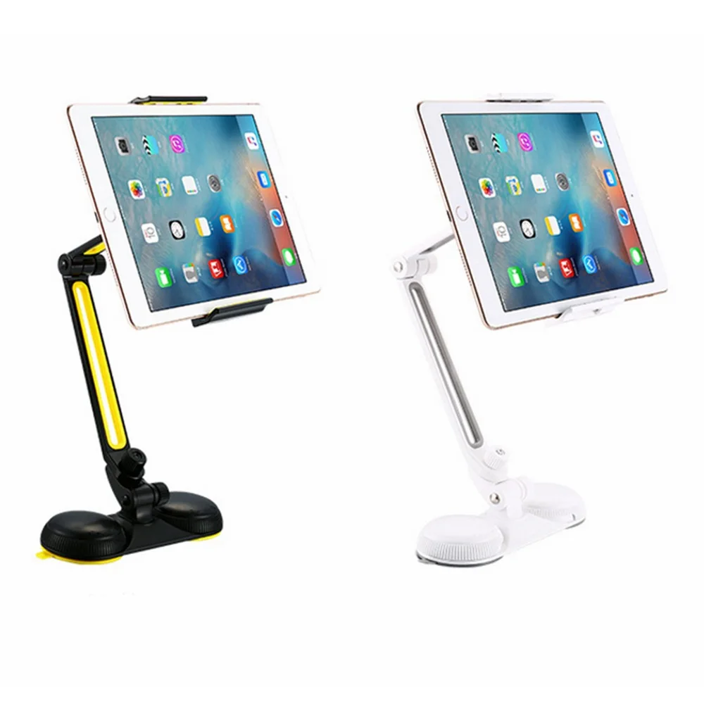 

New Style Double Sucker Desktop Stand Aluminium Alloy Tablet Computer Stand Bathroom Kitchen Mobile Phone Bracket Lazy Holder