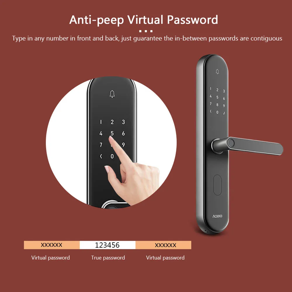 Aqara S2 умный Интеллектуальный Дверной замок Пароль 100 шт. ключ отпечатков пальцев разблокировка приложение в режиме реального времени монитор блокировки конфиденциальности домашних устройств