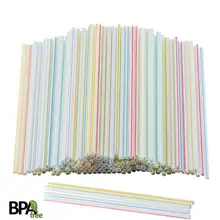 Разноцветная полосатая одноразовая пластиковая Питьевая прямая соломинка без ВПВ-1 штука в количестве 200 штук