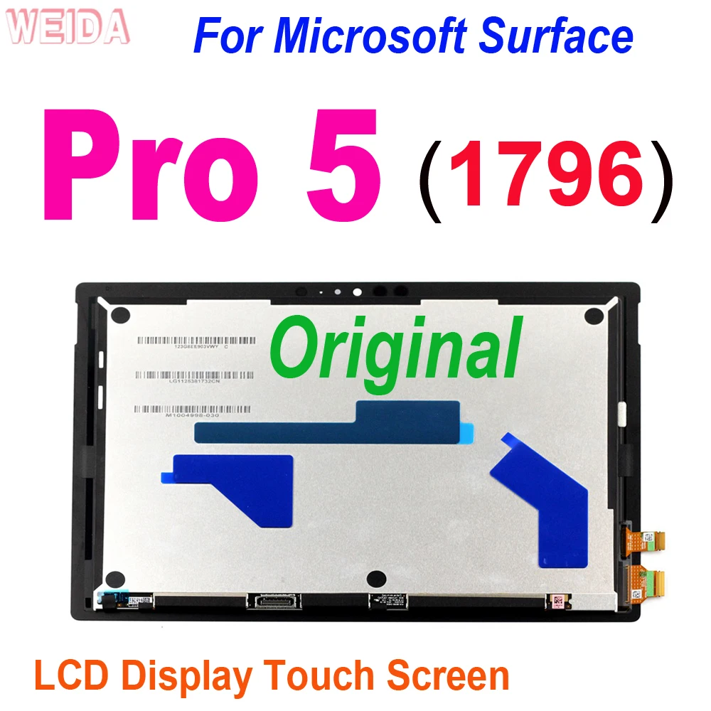 Lcd Originale Per Microsoft Surface Pro5 Pro 5 1796 Display Lcd Touch Screen Digitizer Assembly Lp123Wq1 Per Surface Pro 5 Lcd