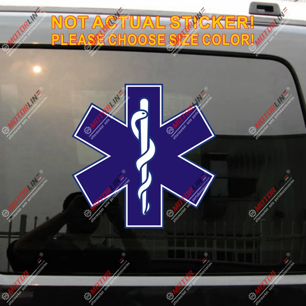 Star of Life Vinyl Sticker Decal Sign *SIZES* Blue Medical Paramedic EMS EMT