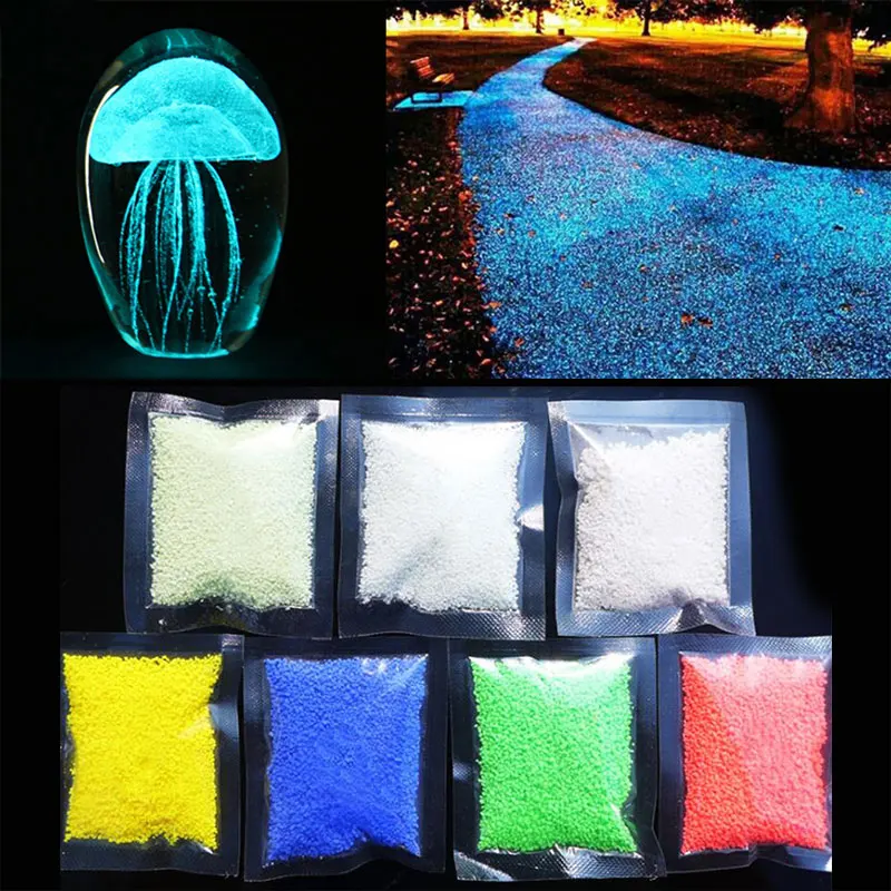 SOLEDI 10g Glowing Luminous Fluorescent Sands Glow in The Dark Pigment Powder Aquarium Sand Art Fish Tank 10g/1Bag