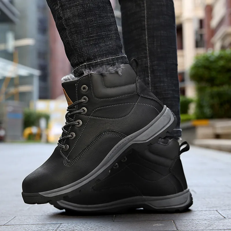 Safty Shoes Winter Ankle Boots Man Shoes Outdoor Sneakers Snow Boots Military Boots Boys Flats Army Platform Boots hombre