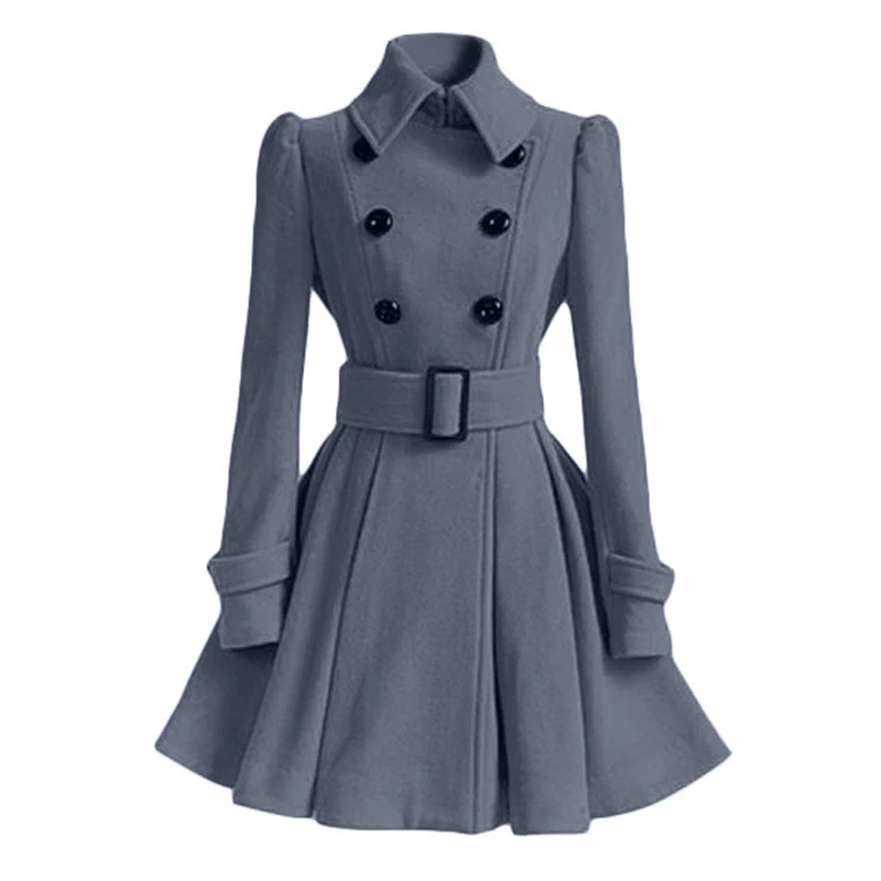 Корейская женская шерстяная ветровка, пальто, куртка, пальто, красная осенняя и зимняя Длинная ветровка, пальто, модное пальто, куртка - Цвет: 4