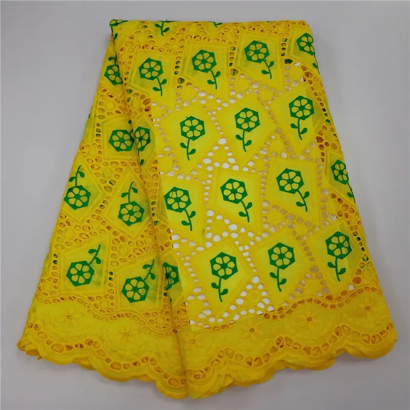 

5 yard Swiss lace fabric 2019 latest heavy beaded embroidery African cotton fabrics Swiss voile lace popular Dubai style LU1023