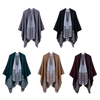 

Womens Shawl Wrap Scarf Poncho Cape Winter Swing Cardigan Sweater