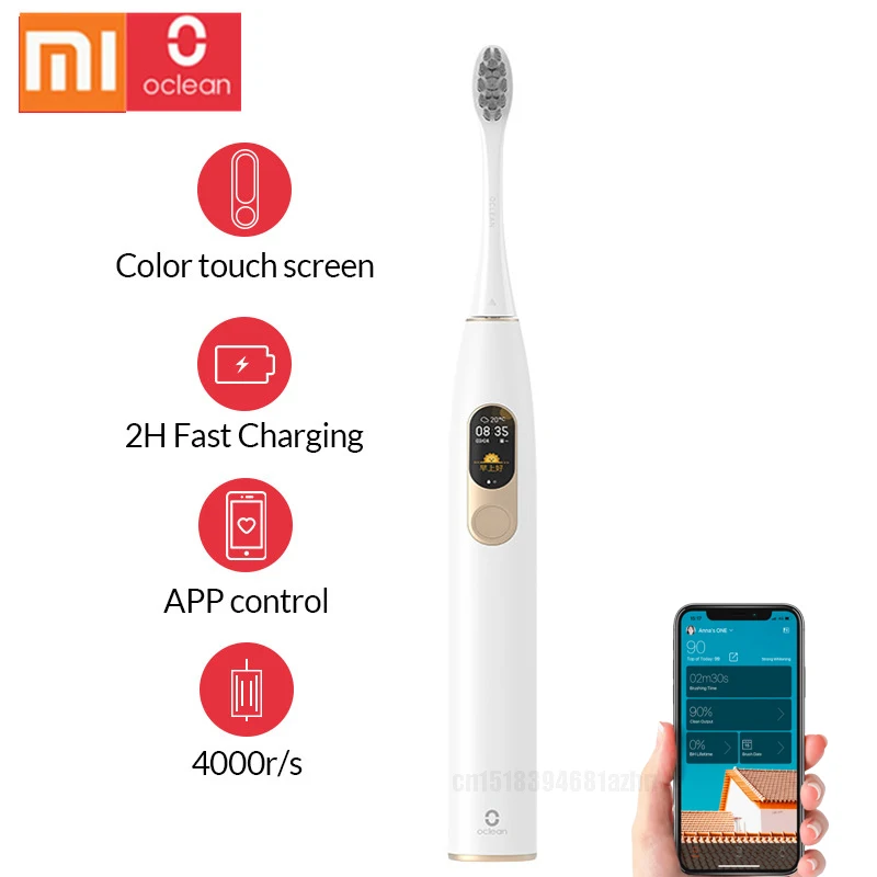 

Xiaomi Oclean X Smart Sonic Electric Toothbrush Touch Screen Adult Waterproof USB Rechargeable Ultrasonic Toothbrush APP Control