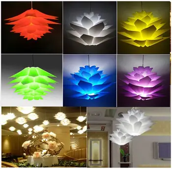 

New Colorful Lotus Chandelier Lampshade DIY Lotus Flower Lamp Shade Romantic Room Pendent Lighting Cover Hotel Bar Decor