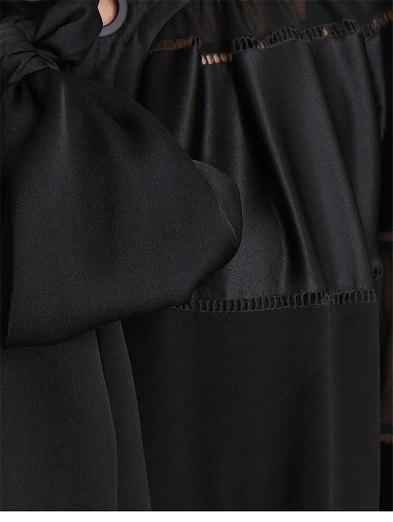 GetSpring женское платье с бантом в стиле пэчворк Макси платья однобортные пышными