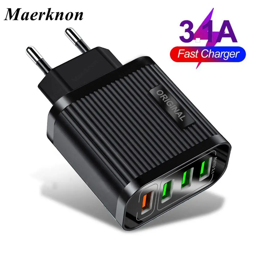 Зарядное устройство с 4 USB-портами для телефонов 3 А | Мобильные телефоны и