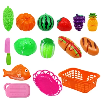 

Children Simulation Kitchen Cut Fruit Vegetables Toys Set Kitchen Playsets