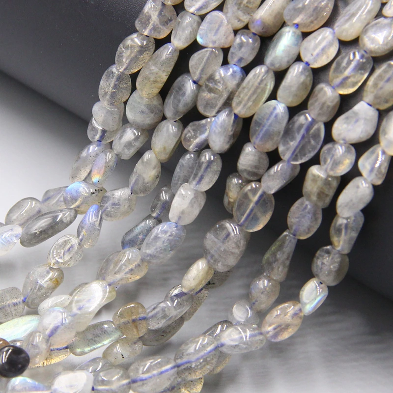 Природной произвольной формы серый гранит камень лабрадорит свободные бусины