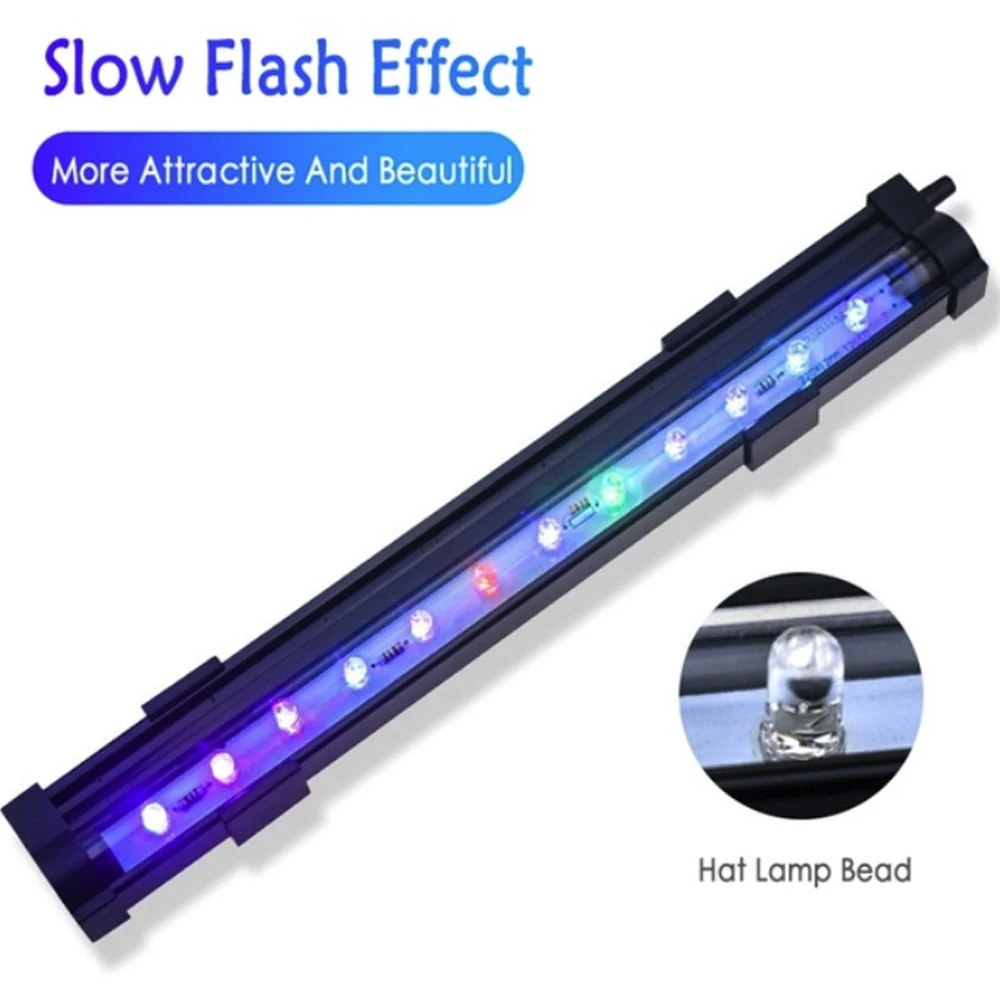 Садок для рыбы светильник подводный светильник светодиодный аквариумный светильник Водонепроницаемый Красочные 50/60HZ 3 Размеры длинная полоса с украшением в виде кристаллов Стекло светильник s аквариум - Цвет: 15cm EU Plug