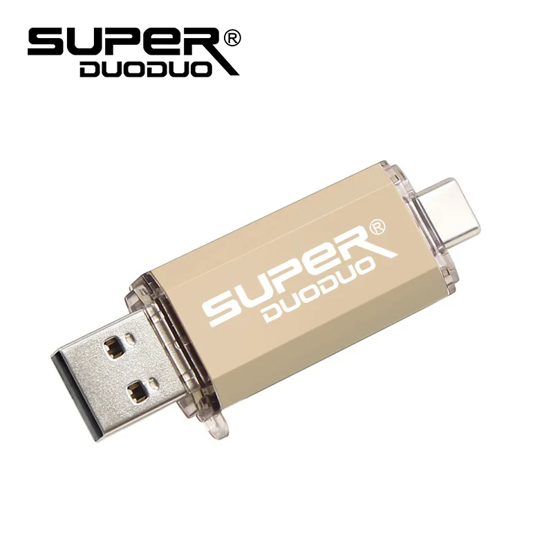 Высокоскоростные флеш-накопители USB 2,0 типа c, флешка, usb ключ, 64 ГБ, 32 ГБ, 16 ГБ, 128 ГБ, ручка-драйвер, персонализированные USB флеш-накопители Clef - Цвет: champagne