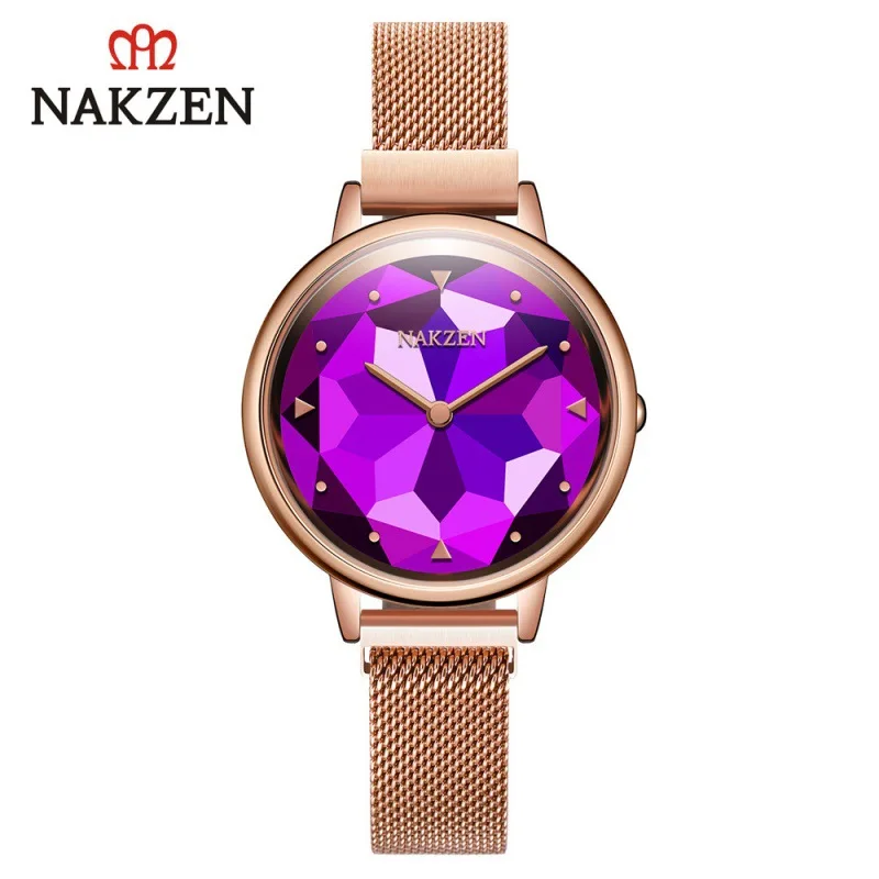 

Nakzen Brand Network Red Quartz WOMEN'S Watch Japan Movement Milan with ci xi kou Gem Flower Glass Ss4223l