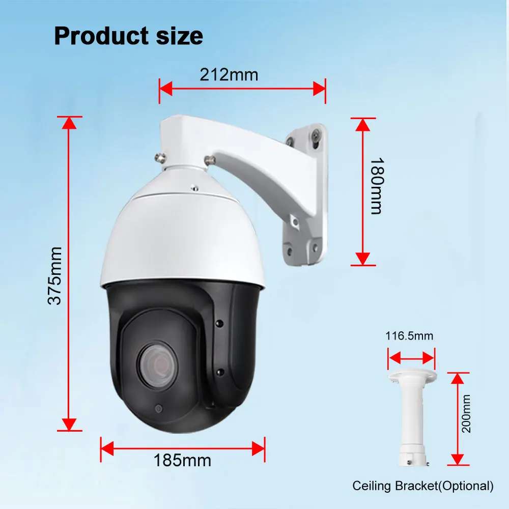 CCTV AHD 1080P 2.0MP 6 &quotВысокоскоростная купольная PTZ камера 20X оптический зум IR 300 м