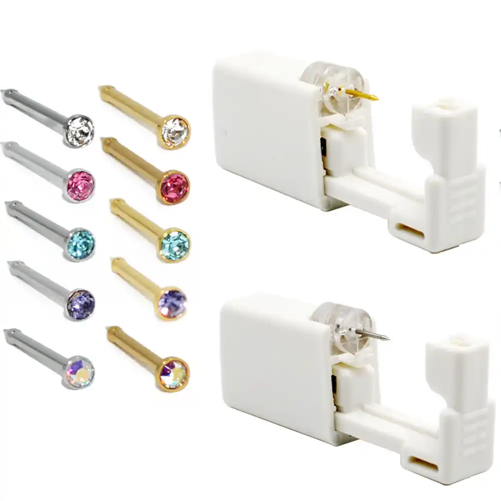 1 шт. одноразовый безопасный стерильный прибор для пирсинга для носа шпильки для пирсинга пистолет инструмент для пирсинга машина комплект ...