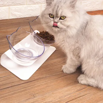 

New New Pet Antiskid Double Food Water Bowls With Raised Stand Pet Food Water Feeder Bowl Cats And Small Dogs Feeding Supplies