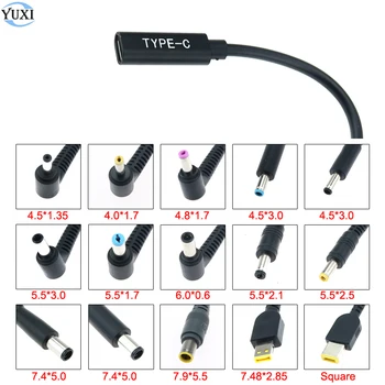 

YuXi USB Type C Female to DC 5.5*2.5 5.5*2.1 7.9*5.0 4.5*3.0 Square Male Power Charger Adapter Connector for Lenovo HP Dell PD