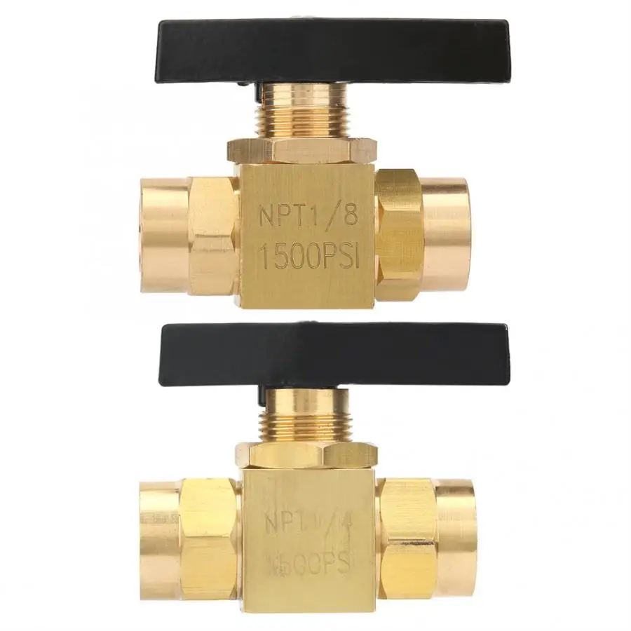 Шаровой кран NPT промышленная Женская Трубная резьба 60 градусов прямой латунный шаровой клапан 1500PSI