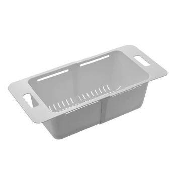 

ABSS-Drain Basket - Telescopic Kitchen Sink Strainer Wash for Fruit and Vegetable Baskets Adjustable Draining Rack