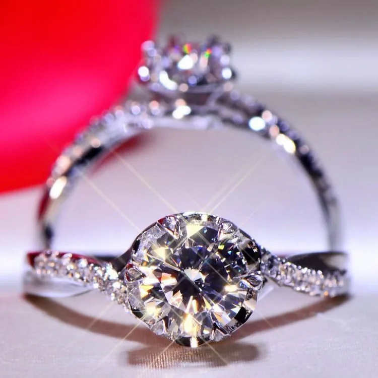 

Moissanite Ring Model Diamond Ring Sterling Silver Ring 18k platinum zuan Ring