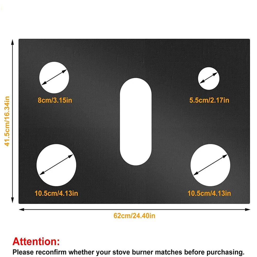 0.2mm Thickness Gas Stove Protectors Cover Liner 5 Holes Anti-Oil Gas Range Stovetop Burner Cooker Protective Covers Mat Pad